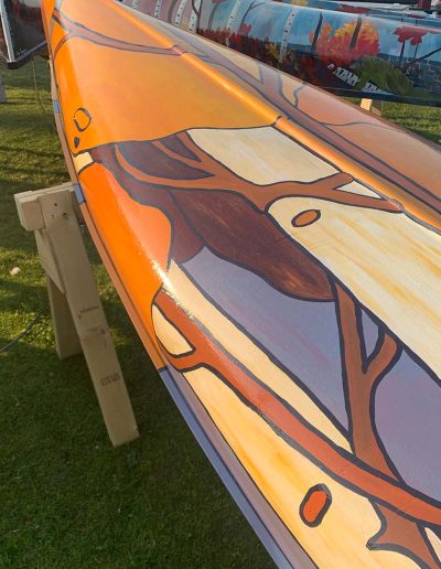 detailed view of paint on canoe